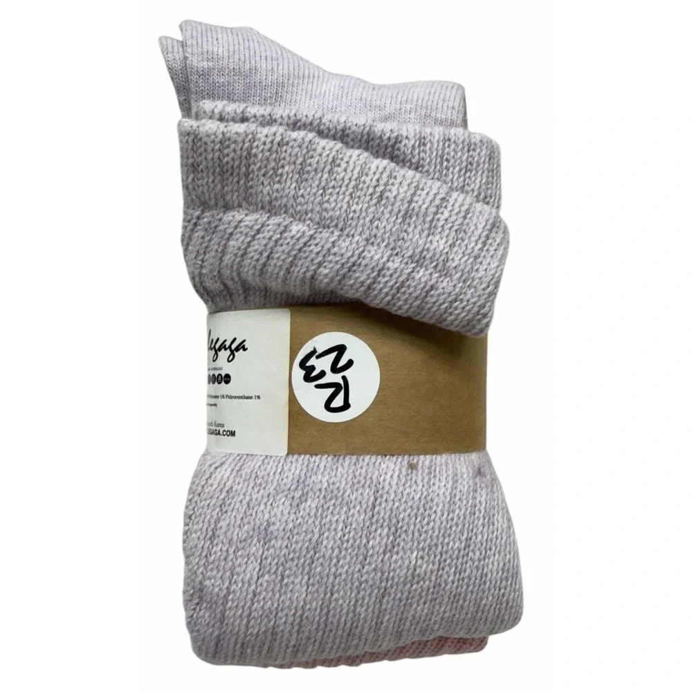 Stylegaga Women's Crew Socks 4 Pair Pastel Cotton Blend Made in Korea New